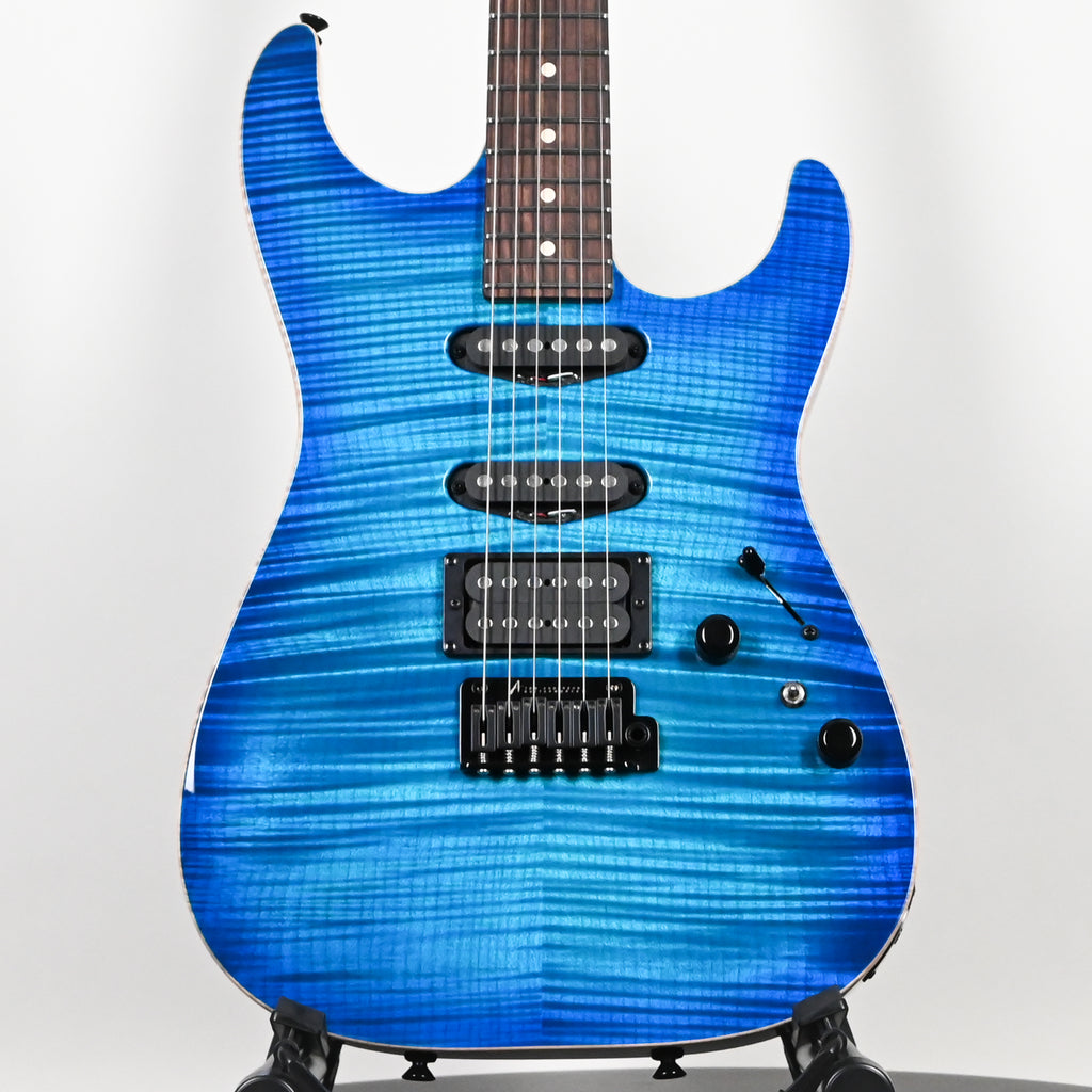 Tom Anderson Custom Drop Top Electric Guitar- Bora to Transparent Blue Burst w/ Binding 2026 (07-17-26P)