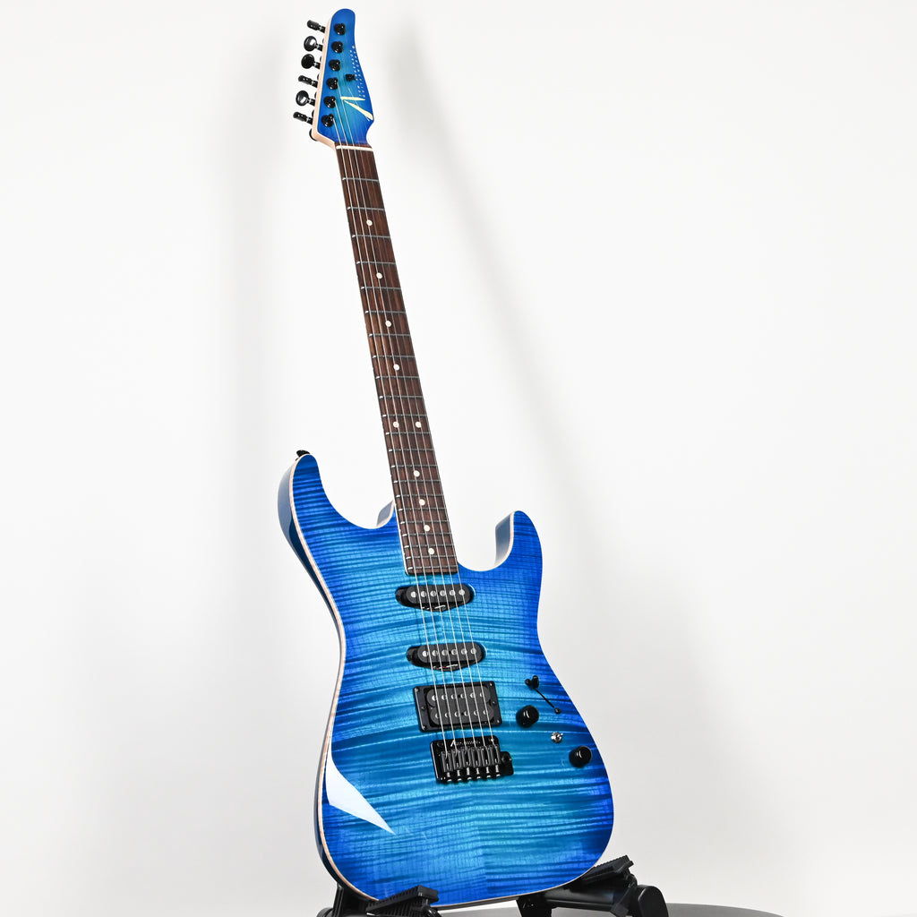 Tom Anderson Custom Drop Top Electric Guitar- Bora to Transparent Blue Burst w/ Binding 2026 (07-17-26P)