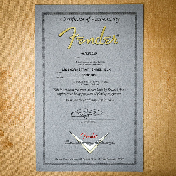 Fender Custom Shop Limited Edition 62/63 Stratocaster Super Heavy Relic- Black 2025 (CZ585200)