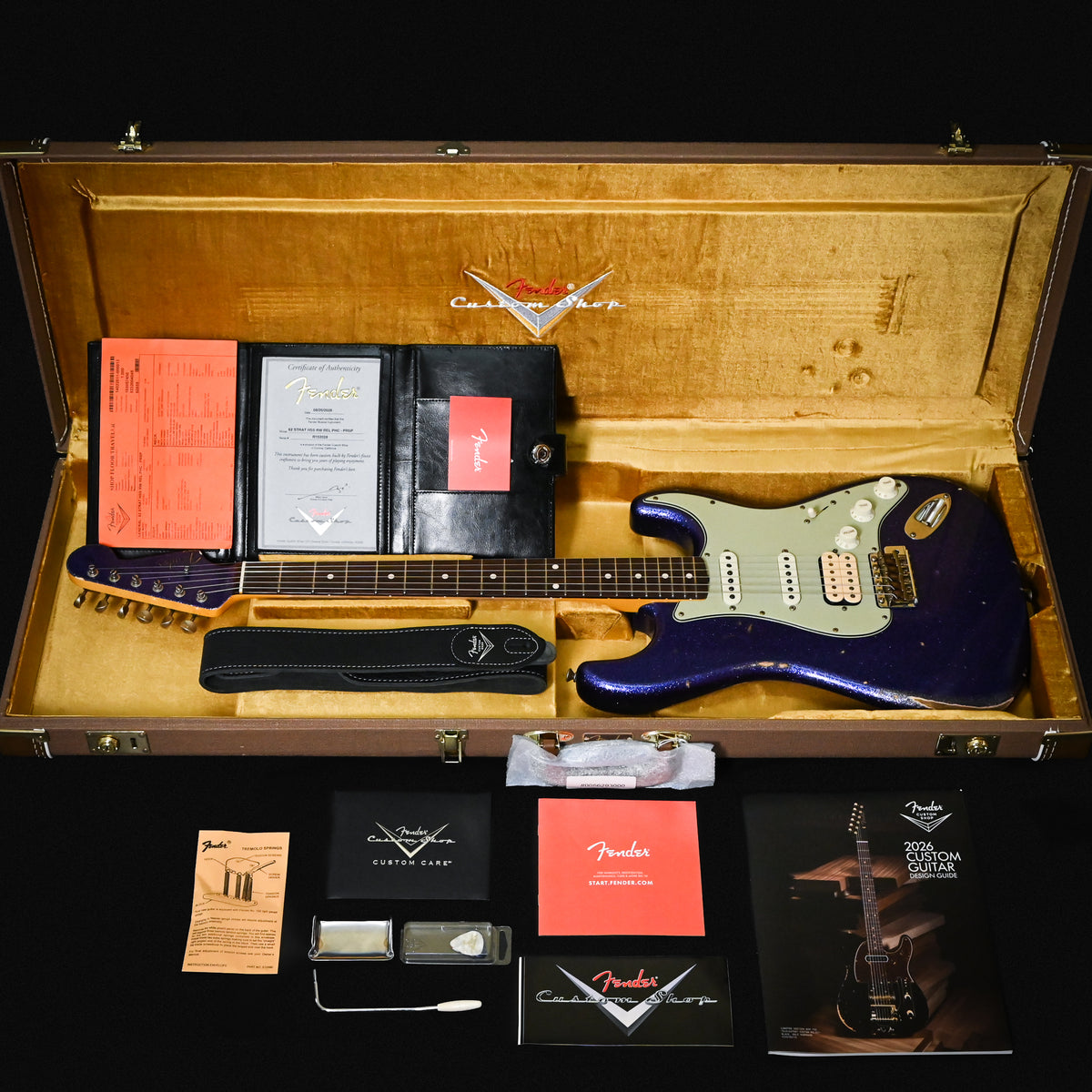 Fender Custom Shop '62 Stratocaster HSS w/ Painted Headcap, Relic- Purple Sparkle 2026 (R152028)