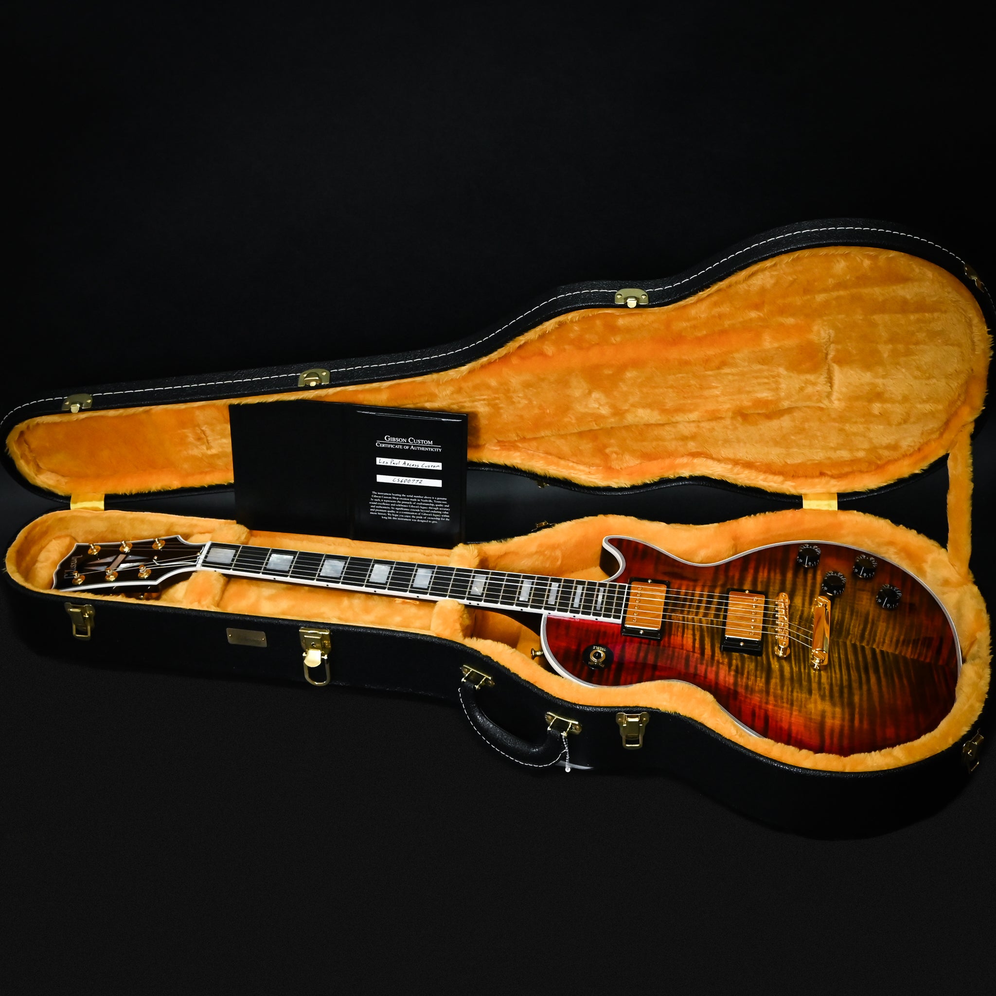 Gibson Custom Les Paul Axcess Custom Figured Top Gloss- Bengal Burst 2026 Gorgeous Flame Top Only 7 lbs 12.6 oz (CS600772)