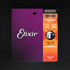 Elixir 16027 Phosphor Bronze Acoustic Guitar Strings w NANOWEB Coating - Custom Light 11-52