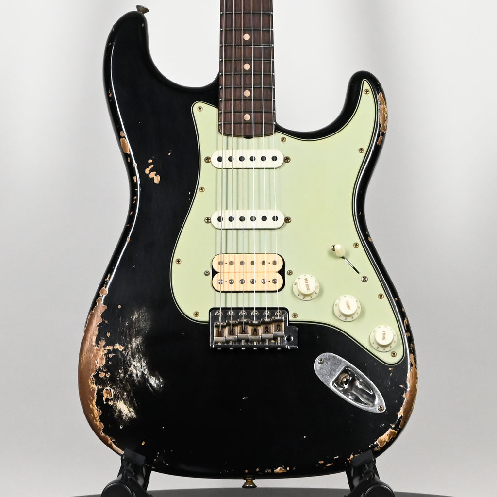 Fender Custom Shop '62 Stratocaster HSS w/ Painted Headcap, Heavy Relic- Black 2026 (R146851)