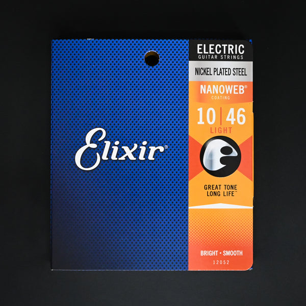 Elixir 12052 Electric Nickel Plated Steel Strings w NANOWEB Coating - Light 10-46