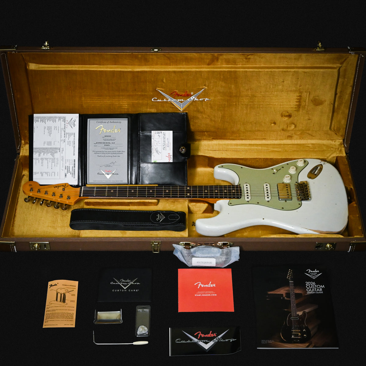 Fender Custom Shop '62 Stratocaster HSS w/ Ash Body, Relic- Olympic White 2026 (R152079)