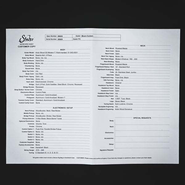 Suhr Andy Wood Signature Series Modern T- Iron Red 2025 (85825)