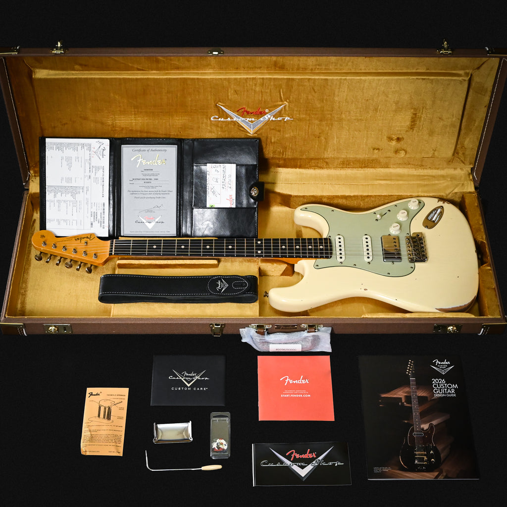 Fender Custom Shop '62 Stratocaster HSS w/ Alder Body, Relic- Vintage White 2026 (R152070)