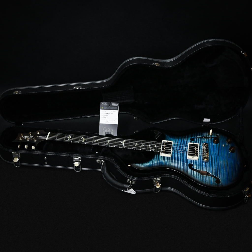 PRS Hollowbody II Piezo w/ 10 Top Electric Guitar- Faded Blue Jean Wraparound Smokeburst 2025 (0416932)