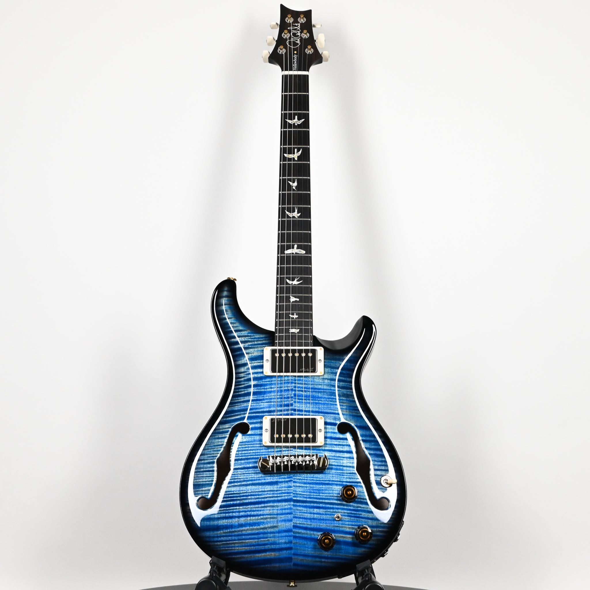 PRS Hollowbody II Piezo w/ 10 Top Electric Guitar- Faded Blue Jean Wraparound Smokeburst 2025 (0416932)