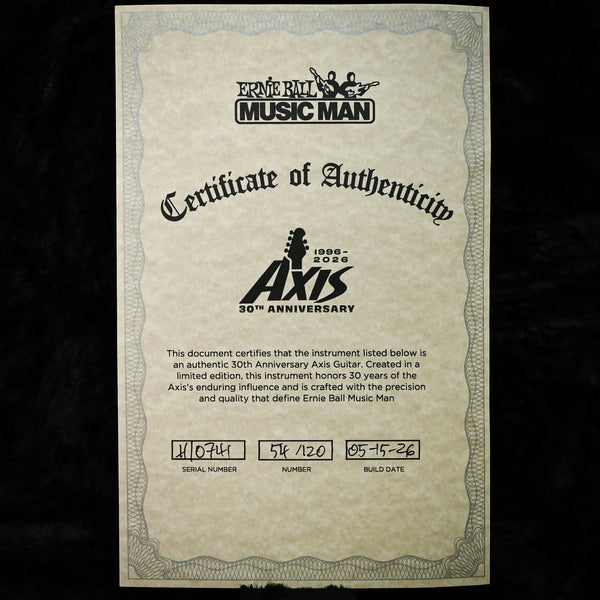 Ernie Ball Music Man Axis 30th Anniversary (No. 54 of 120) Electric Guitar- Translucent Gold 2026 (H10741)