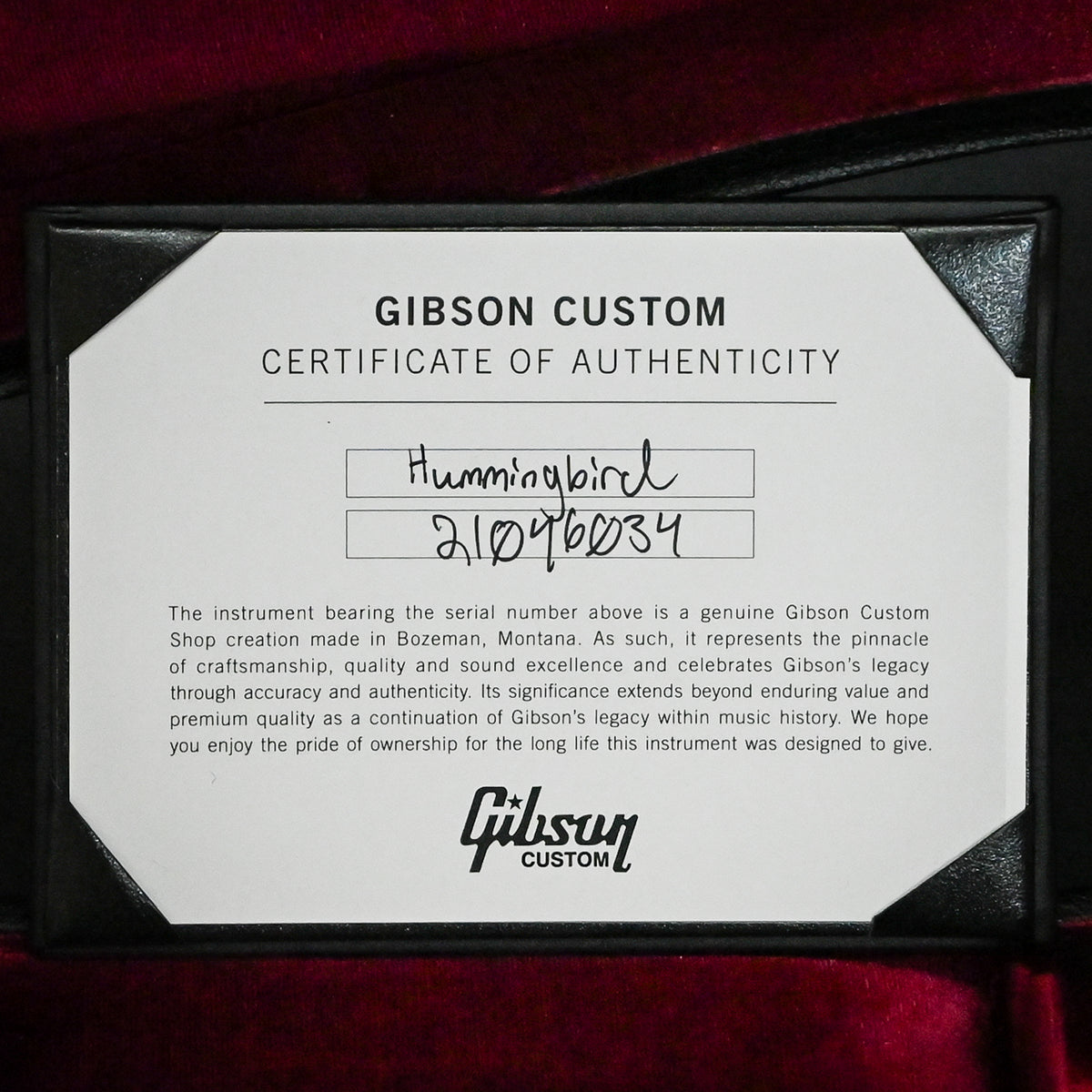 Gibson Custom Hummingbird Anniversary Limited Edition- Cremona Burst 2026 (21046034)