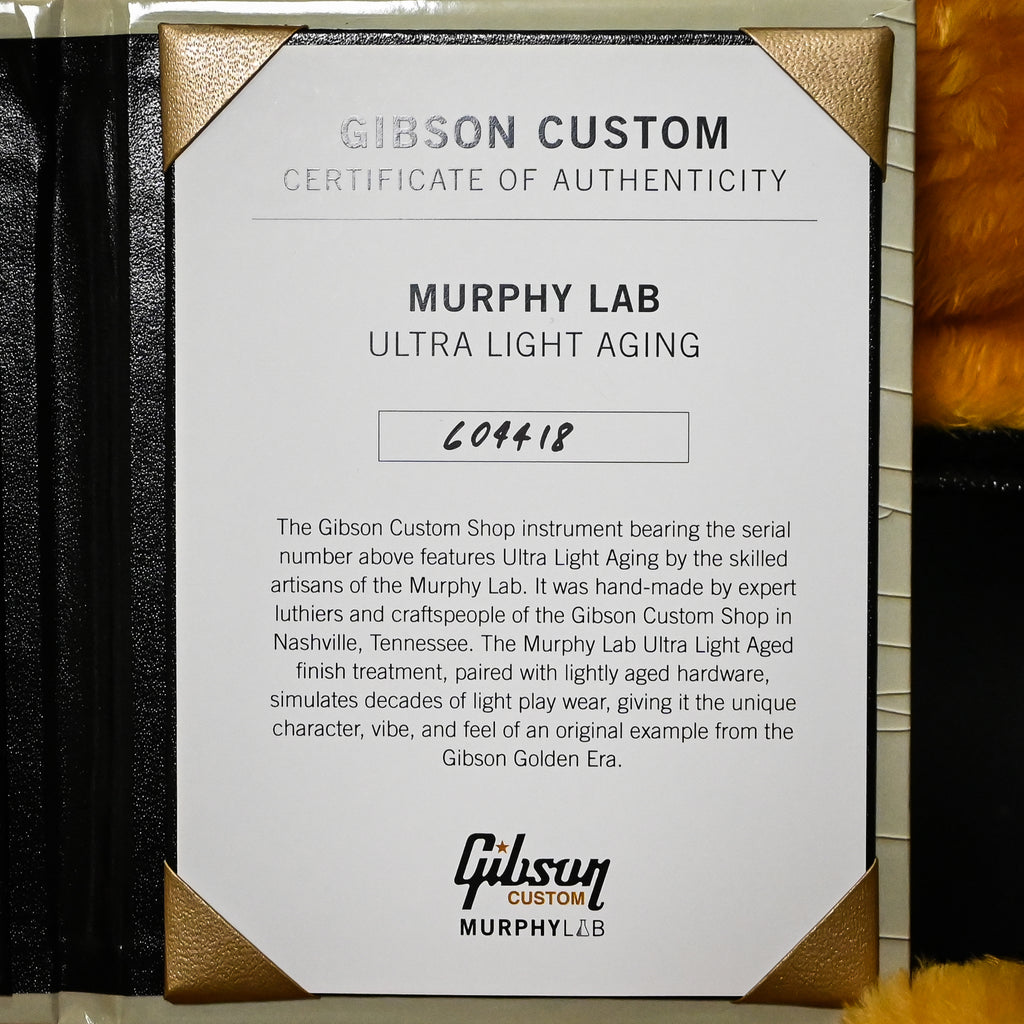 Gibson Custom 1968 Les Paul Custom Reissue Murphy Lab Ultra Light Aged- Ebony 2026 (604418)
