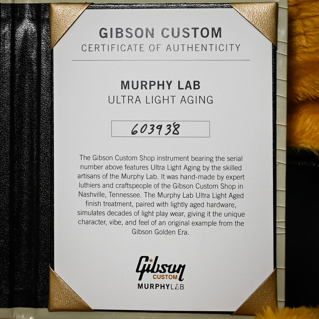 Gibson Custom 1968 Les Paul Custom Reissue Murphy Lab Ultra Light Aged- Ebony 2026 (603938)