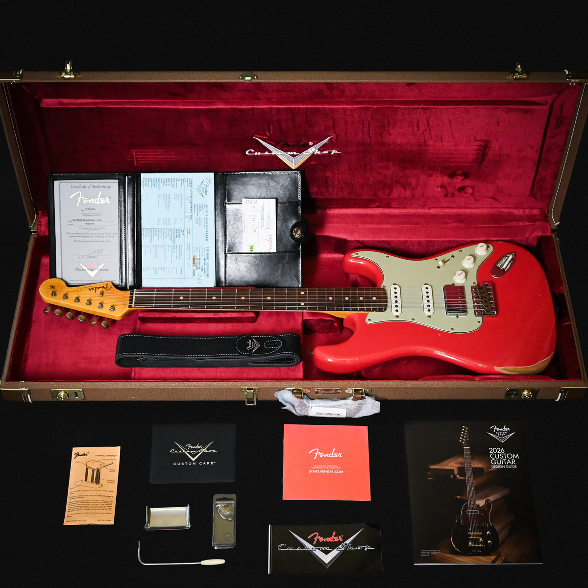 Fender Custom Shop '62 Stratocaster HSS w/ Alder Body, Relic- Fiesta Red 2026 (R150409)