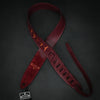 PRS Premium Leather 2" Strap Embroidered Birds Burgundy