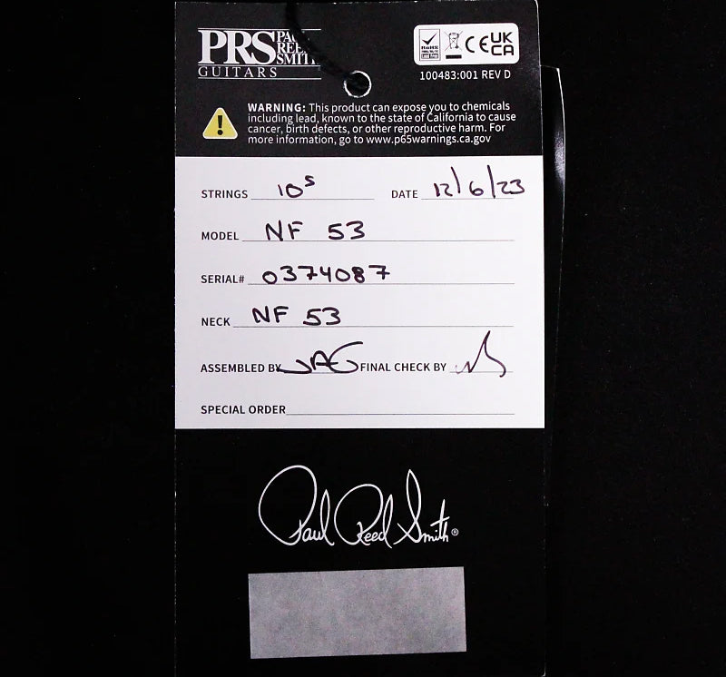 PRS NF53 Electric Guitar- Black 2023 (0374087)