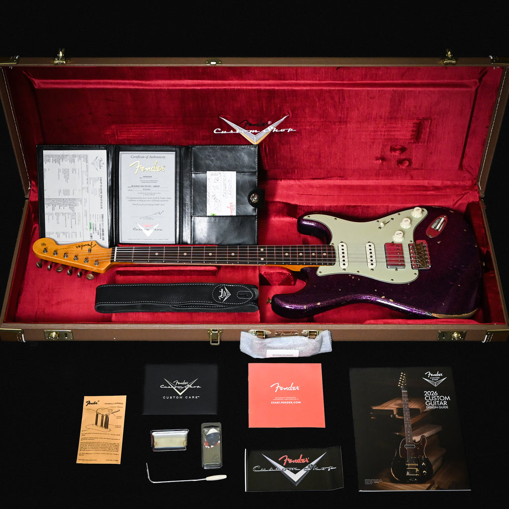 Fender Custom Shop '62 Stratocaster HSS w/ Alder Body, Relic- Aged Magenta Sparkle 2026 (R152397)