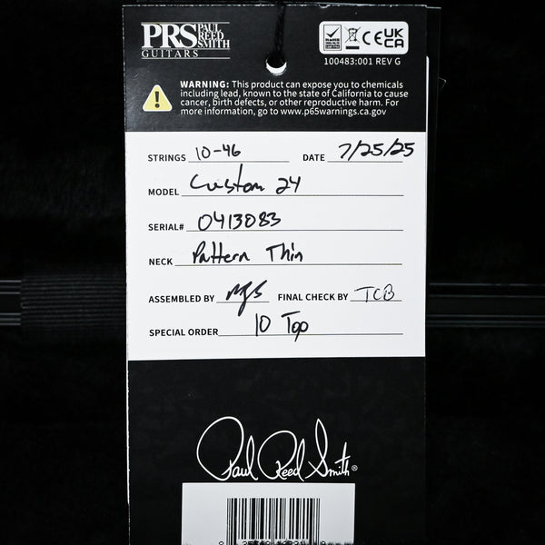 PRS Custom 24 w/ 10-Top & DMO Pickups- Cobalt Smokeburst 2025 (0413083)