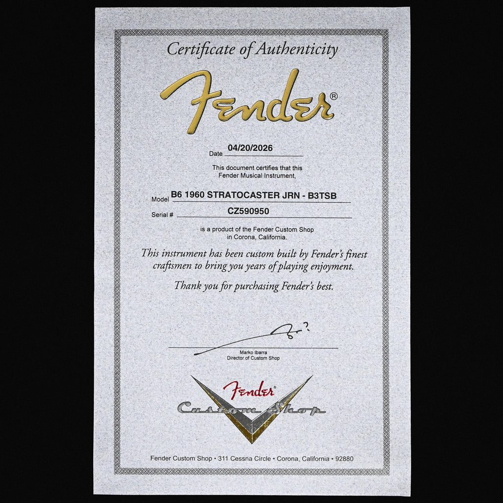 Fender Custom Shop 1960 Stratocaster Journeyman- Bleached 3 Tone Sunburst 2026 (CZ590950)
