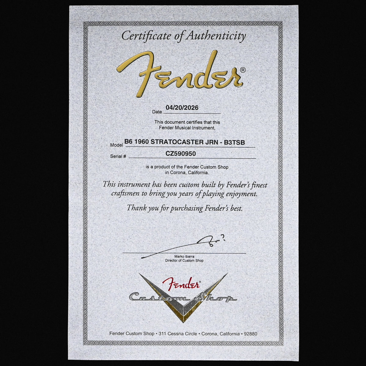 Fender Custom Shop 1960 Stratocaster Journeyman- Bleached 3 Tone Sunburst 2026 (CZ590950)