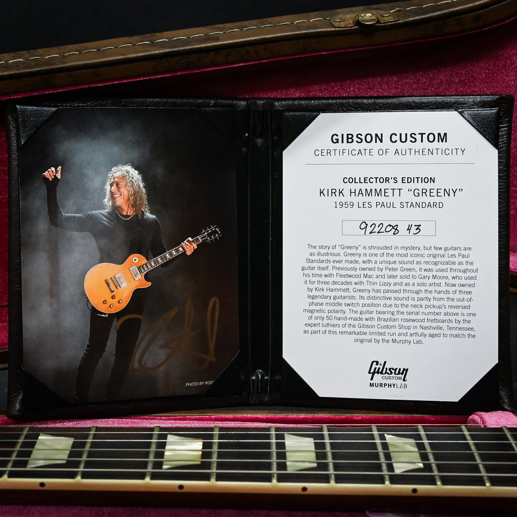 Gibson Kirk Hammett "Greeny" Collector's Edition Brazilian 1959 Les Paul Standard Reissue Sunburst Murphy Lab Limited to 50 Worldwide