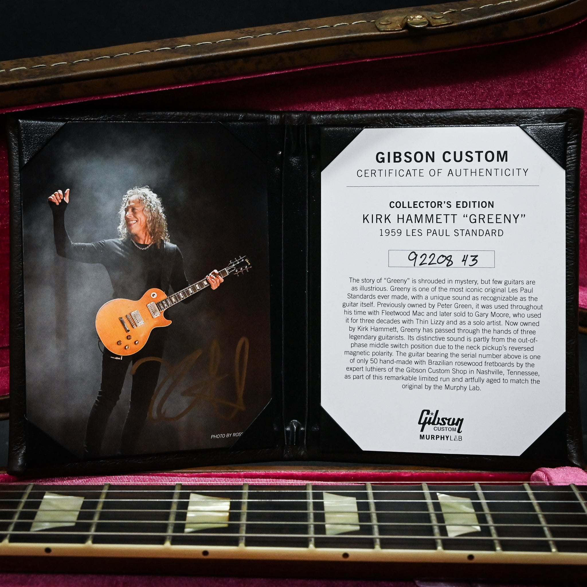 Gibson Kirk Hammett "Greeny" Collector's Edition Brazilian 1959 Les Paul Standard Reissue Sunburst Murphy Lab Limited to 50 Worldwide