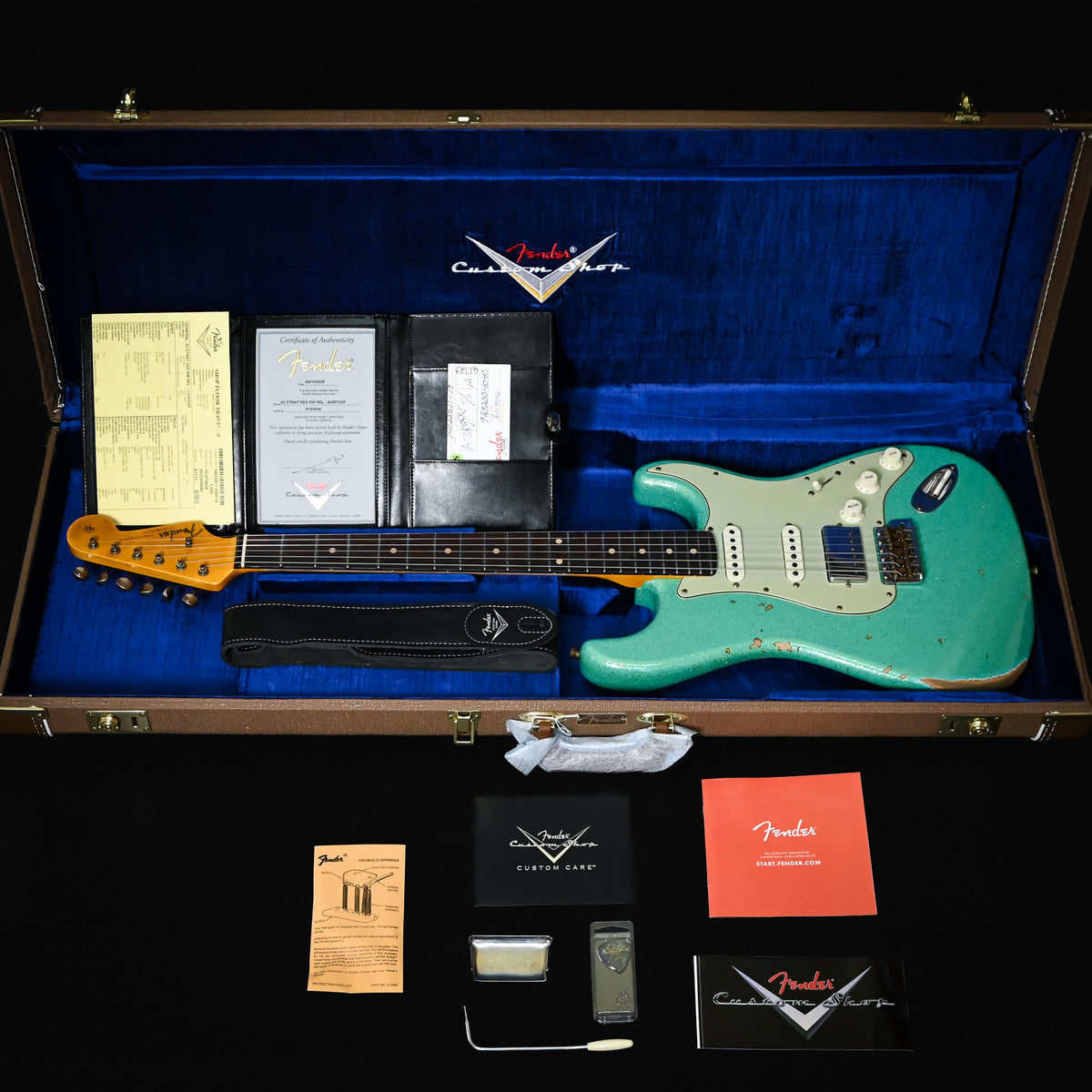 Fender Custom Shop '62 Stratocaster HSS w/ Alder Body, Relic- Aged Seafoam Green Sparkle 2026 (R144956)