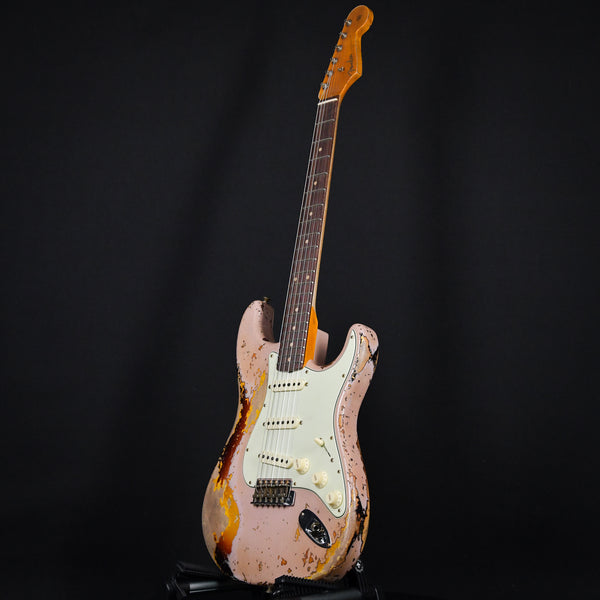Fender Custom Shop Limited Edition '59 Strat Super Heavy Relic Aged Dirty Shell Pink Over Chocolate 3 Color Sunburst 2024 (CZ579215)