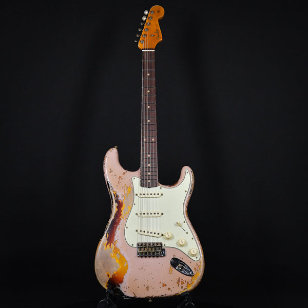 Fender Custom Shop Limited Edition '59 Strat Super Heavy Relic Aged Dirty Shell Pink Over Chocolate 3 Color Sunburst 2024 (CZ579215)