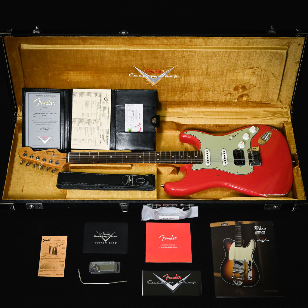 Fender Custom Shop Deluxe Stratocaster w/ Seymour Duncan SH4B Humbucker, Relic/ Closet Classic Hardware- Aged Fiesta Red 2025 (R147004)