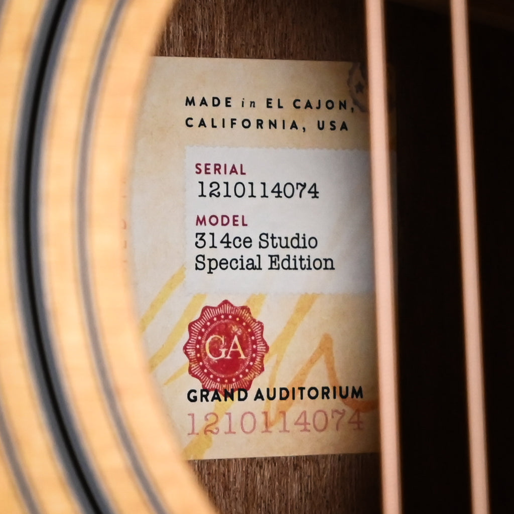 Taylor 314ce Studio Special Edition Acoustic/Electric Guitar- Natural 2024 (1210114074)