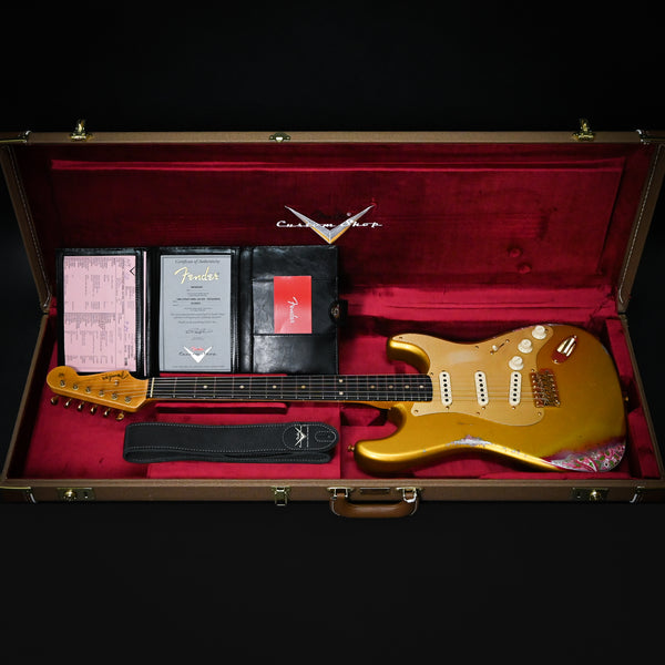 Fender Custom Shop 1962 Stratocaster w/ Gold Hardware Heavy Relic- Frost Gold / Pink Paisley 2025 (R133909)