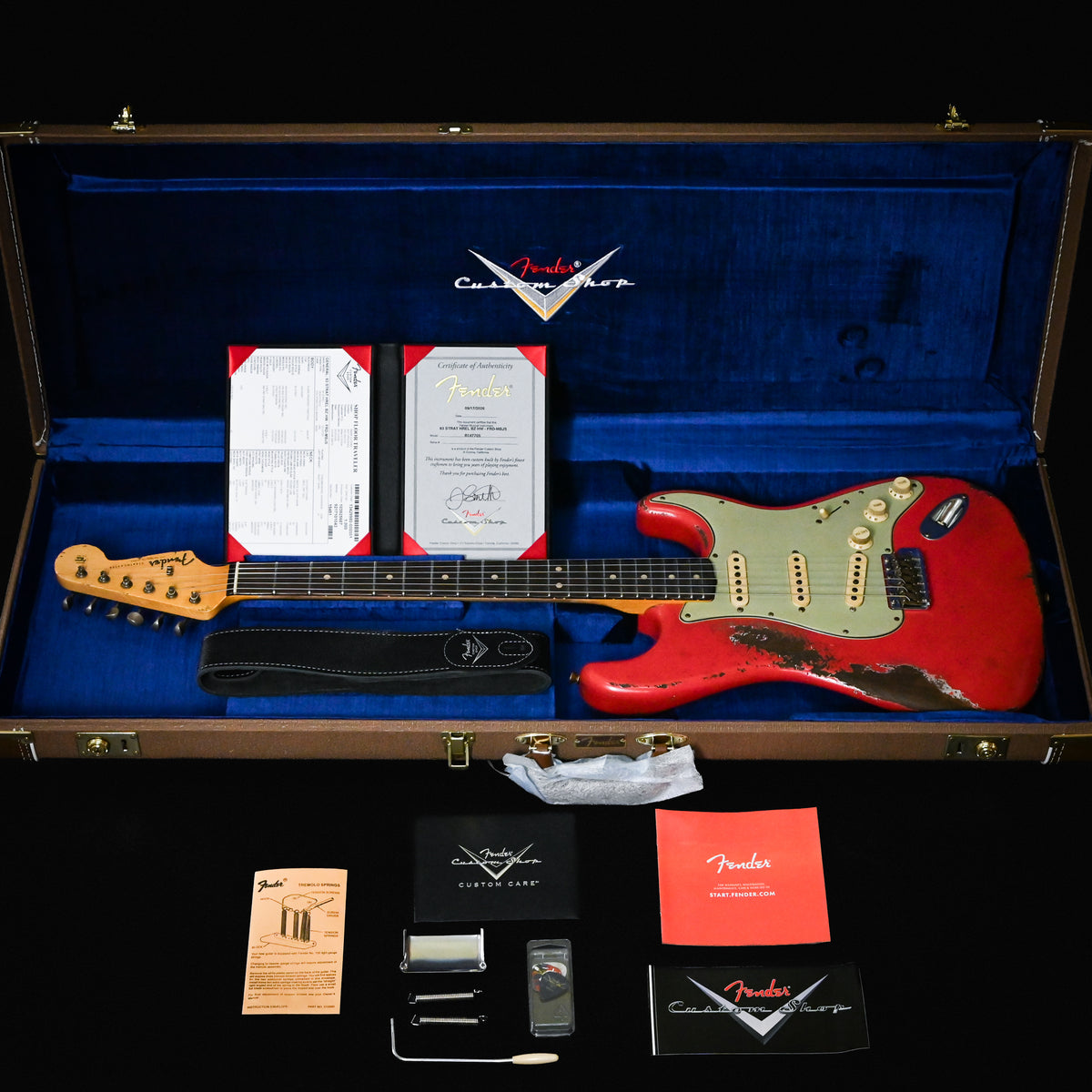 Fender Custom Shop Masterbuilt Jason Smith '63 Stratocaster w/ Brazilian Rosewood Fingerboard, Heavy Relic- Fiesta Red 2026 (R147705)