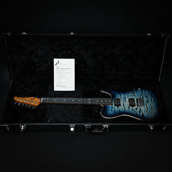 Tom Anderson Top T Natural Arctic Blue Burst with Binding 10-25-24P