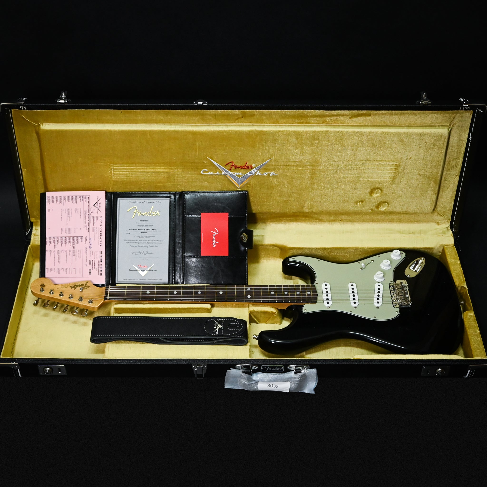 Fender Custom Shop NAMM 2025 Limited Edition 1965 Compound Radius Stratocaster Journeyman w/ Closet Classic Hardware- Aged Black 2026 (CZ589701)