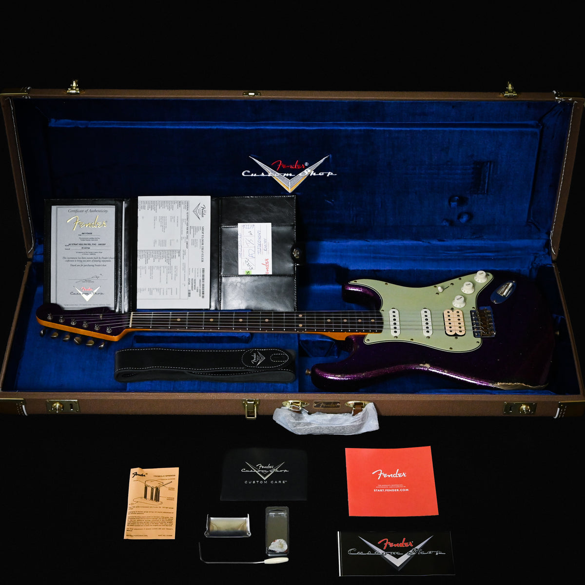 Fender Custom Shop '62 Stratocaster HSS w/ Painted Headcap, Relic- Magenta Sparkle 2026 (R149784)