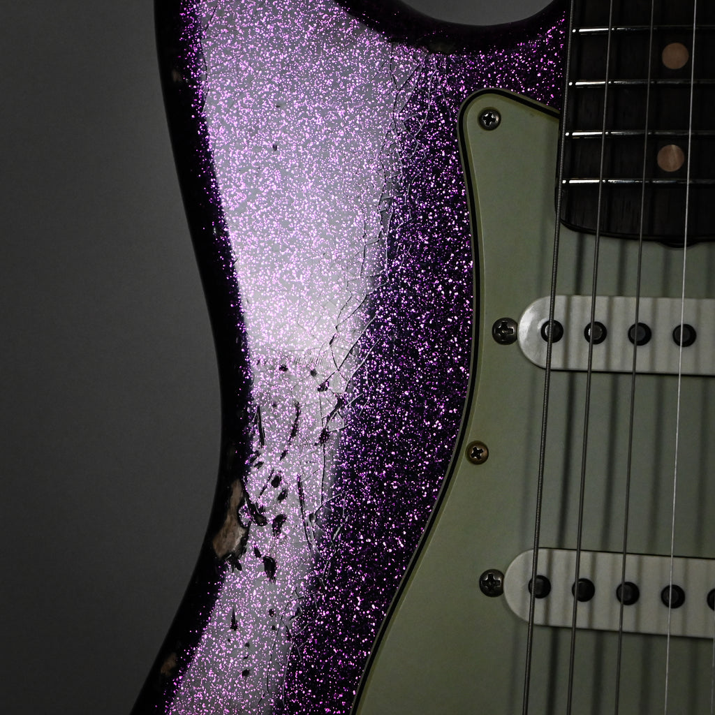 Fender Custom Shop '62 Stratocaster HSS w/ Painted Headcap, Relic- Magenta Sparkle 2026 (R149784)