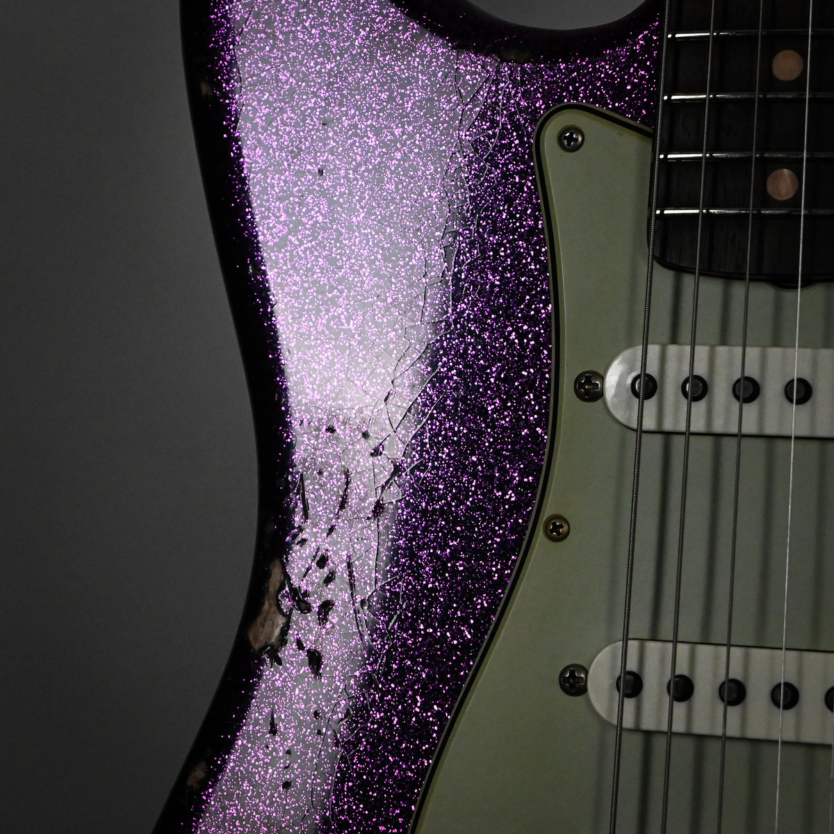 Fender Custom Shop '62 Stratocaster HSS w/ Painted Headcap, Relic- Magenta Sparkle 2026 (R149784)