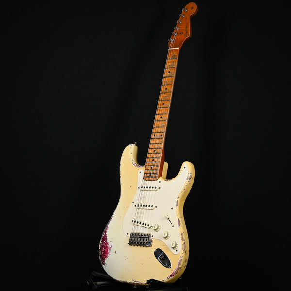 Fender Custom Shop Masterbuilt Dale Wilson 1957 Stratocaster Heavy Relic- Aged Olympic White / Pink Paisley 2025 (CZ574323)