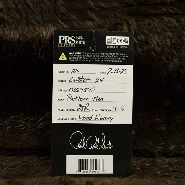 PRS Wood Library Custom 24 10 Top Stained Flame Maple Neck Brazilian Rosewood Eriza Verde 2023 (0359547 )