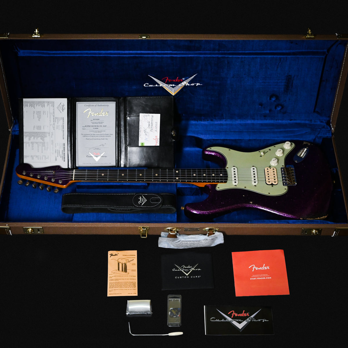 Fender Custom Shop '62 Stratocaster HSS w/ Painted Headcap, Relic- Purple Sparkle 2026 (R149828)