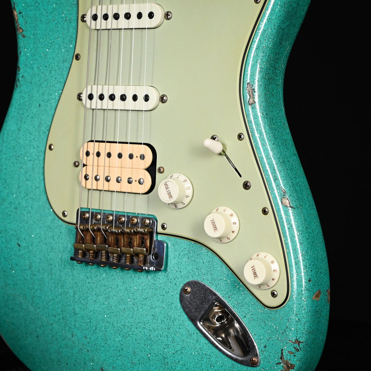 Fender Custom Shop '62 Stratocaster HSS w/ Painted Headcap, Relic- Seafoam Green Sparkle 2026 (R143845)