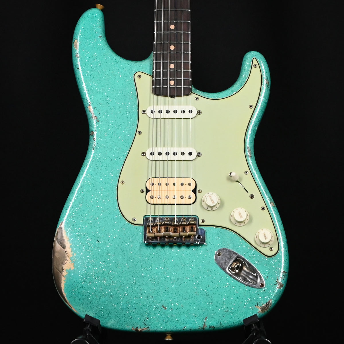 Fender Custom Shop '62 Stratocaster HSS w/ Painted Headcap, Relic- Seafoam Green Sparkle 2026 (R143845)