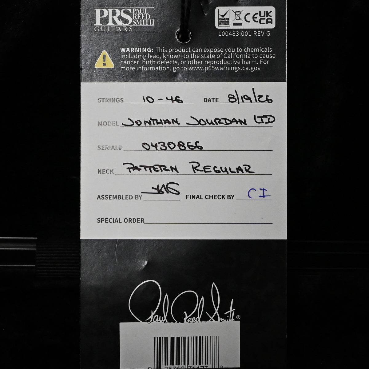 PRS Jon Jourdan Limited Edition- Platinum Metallic 2026 (0430866)