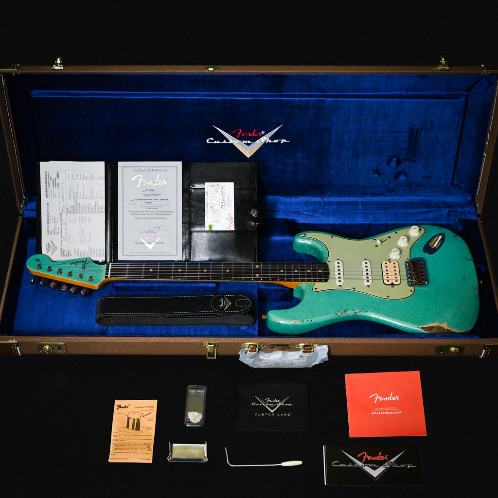 Fender Custom Shop '62 Stratocaster HSS w/ Painted Headcap, Relic- Seafoam Green Sparkle 2026 (R143845)