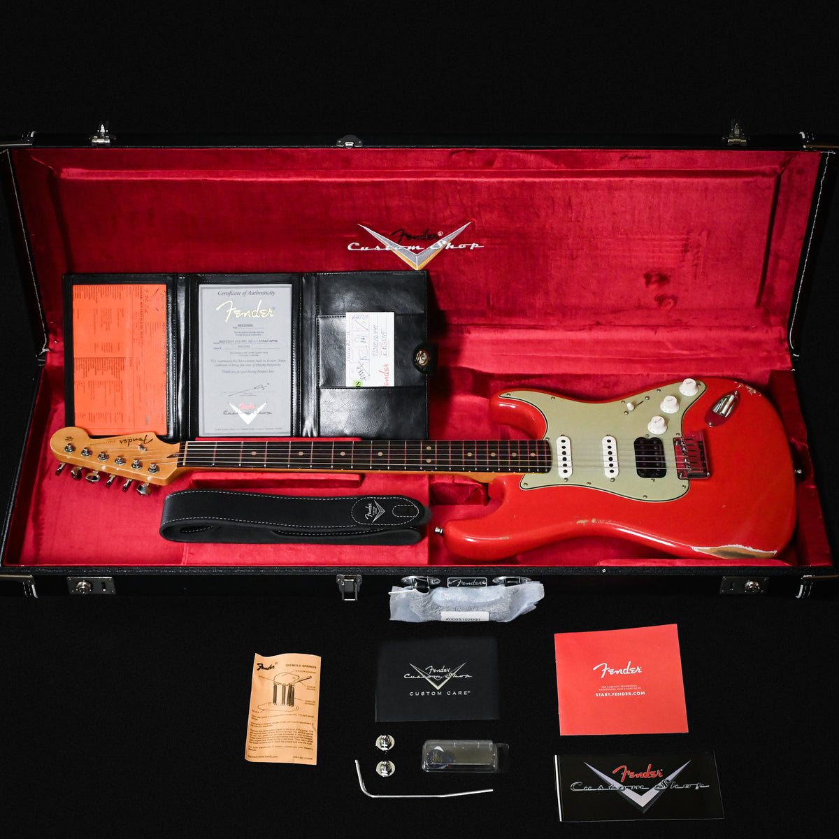 Fender Custom Shop Deluxe Stratocaster w/ Seymour Duncan SH4B Humbucker, Relic/ Closet Classic Hardware- Aged Fiesta Red 2026 (R152045)