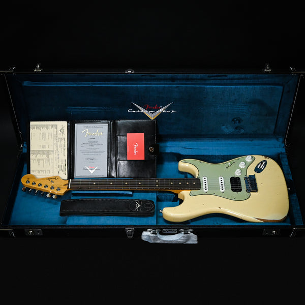 Fender Custom Shop Deluxe Stratocaster w/ Seymour Duncan SH4B Humbucker, Relic/ Closet Classic Hardware- Aged Vintage White 2026 (R148062)
