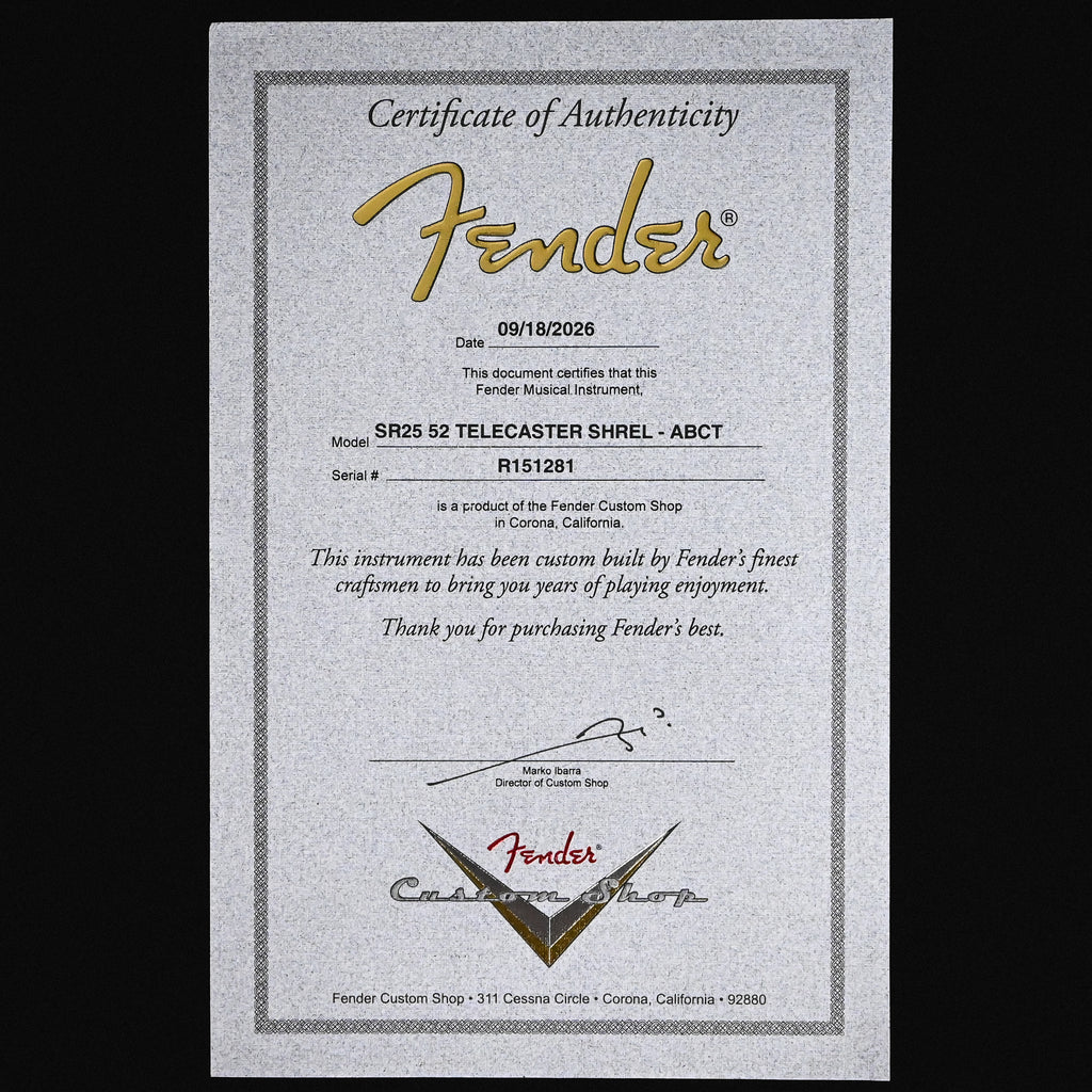 Fender Custom Shop '52 Telecaster Super Heavy Relic- Aged Bing Cherry Transparent 2026 (R151281)