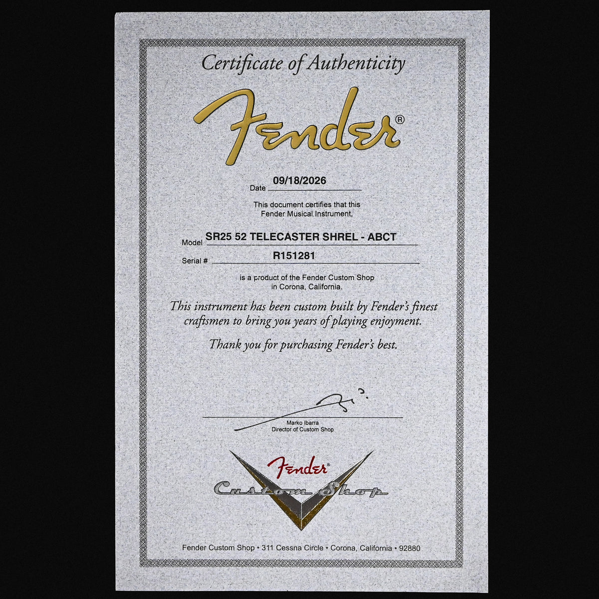 Fender Custom Shop '52 Telecaster Super Heavy Relic- Aged Bing Cherry Transparent 2026 (R151281)