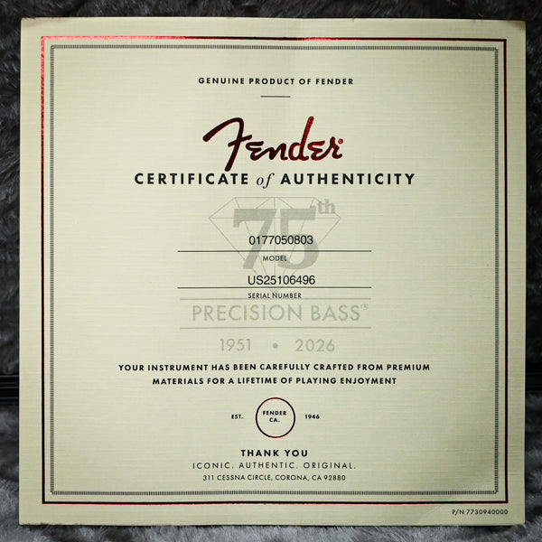 Fender 75th Anniversary American Professional PJ Bass- 2 Color Sunburst 2026 (US25106496)